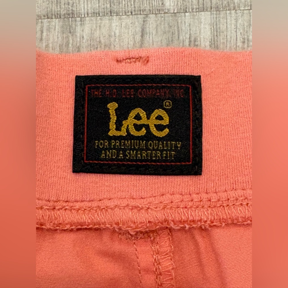 Lee Pink Cotton Cargo Bermuda Shorts Elastic Waist Size 12 - Picture 5 of 7